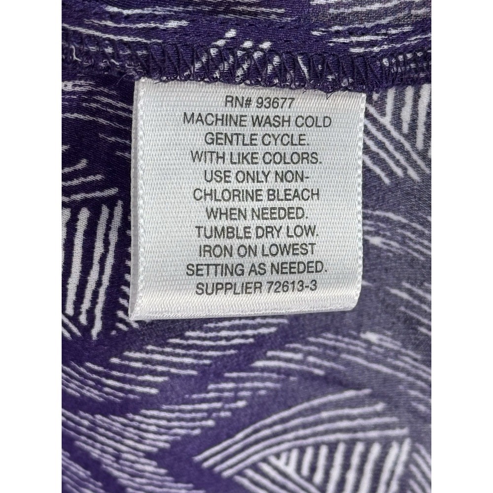 Liz CLAIBORNE‎ Purple Diamond Print Open Front Kimono Short Sleeve Top S/M - Picture 6 of 7